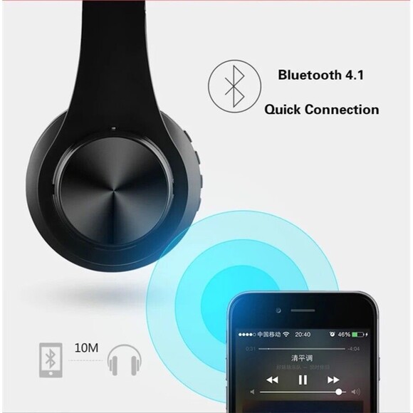 Sports Wireless Headphones Bluetooth Headphones Over Ear MIC Foldable TF Card - Picture 7 of 16